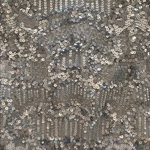 Silver Sequin Beaded Cocktail Dress - Picture 4 of 4